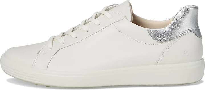 ECCO Soft 7 Easy Slip Sneaker Women's Shoes White/Pure Silver : EU 36 (US Women's 5-5.5) M, Leather - Image 6