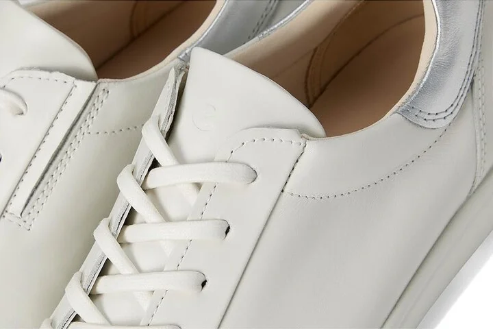 ECCO Soft 7 Easy Slip Sneaker Women's Shoes White/Pure Silver : EU 36 (US Women's 5-5.5) M, Leather - Image 7