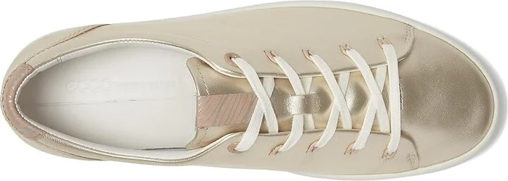 ECCO Soft 7 Floral Sneaker Women's Shoes Pure White Gold Floral Trim : EU 37 (US Women's 6-6.5) M, Leather - Image 2