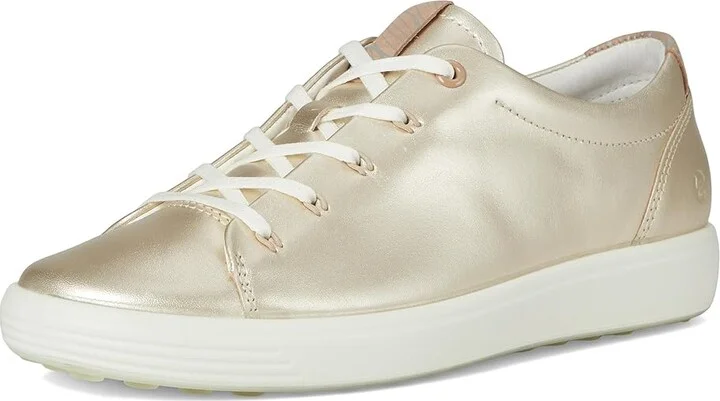 ECCO Soft 7 Floral Sneaker Women's Shoes Pure White Gold Floral Trim : EU 37 (US Women's 6-6.5) M, Leather - Image 5
