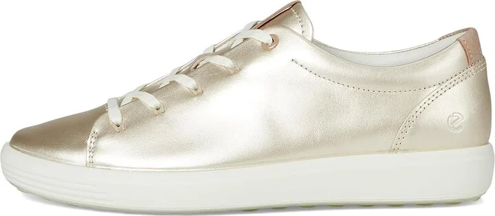 ECCO Soft 7 Floral Sneaker Women's Shoes Pure White Gold Floral Trim : EU 37 (US Women's 6-6.5) M, Leather - Image 6