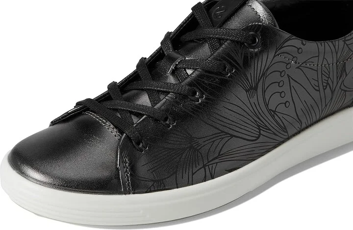 ECCO Soft 7 Floral Sneaker Women's Shoes Silver Metallic Floral : EU 36 (US Women's 5-5.5) M, Leather - Image 7