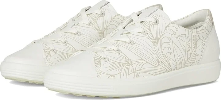 ECCO Soft 7 Floral Sneaker Women's Shoes White Floral : EU 35 (US Women's 4-4.5) M, Leather