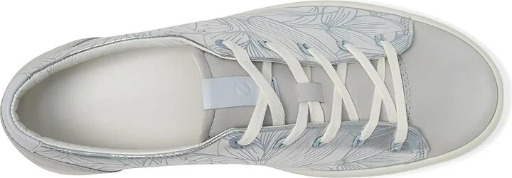 ECCO Soft 7 Floral Women's Shoes Pure Silver/Concrete : EU 41 (US Women's 10-10.5) M, Leather - Image 2