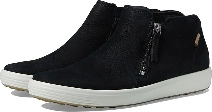 ECCO Soft 7 Low Cut Zip Bootie Women's Shoes Black : EU 35 (US Women's 4-4.5) M, Leather
