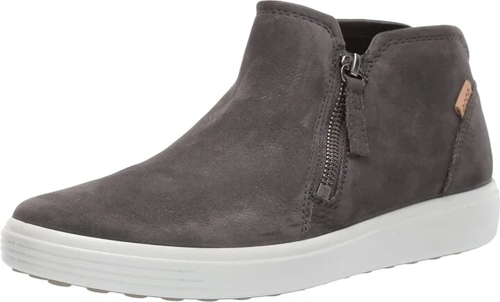 ECCO Soft 7 Low Cut Zip Bootie Women's Shoes Dark Shadow : EU 35 (US Women's 4-4.5) M, Leather - Image 2