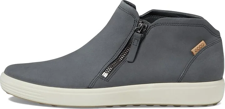 ECCO Soft 7 Low Cut Zip Bootie Women's Shoes Dark Shadow : EU 35 (US Women's 4-4.5) M, Leather - Image 7