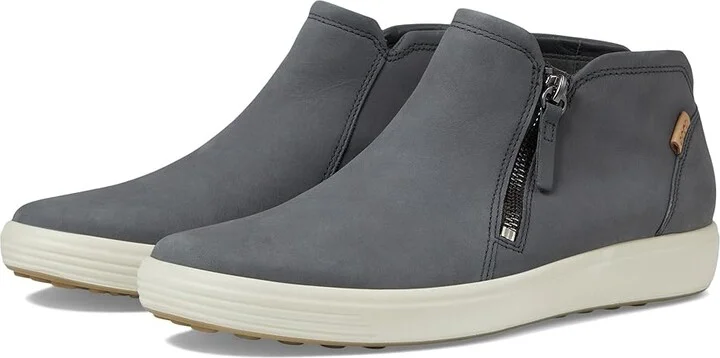 ECCO Soft 7 Low Cut Zip Bootie Women's Shoes Dark Shadow : EU 35 (US Women's 4-4.5) M, Leather