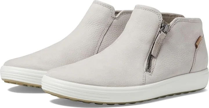 ECCO Soft 7 Low Cut Zip Bootie Women's Shoes Grey Rose : EU 35 (US Women's 4-4.5) M, Leather
