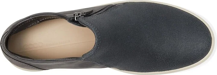 ECCO Soft 7 Low Cut Zip Bootie Women's Shoes Silver Metallic/Magnet Nubuck : EU 36 (US Women's 5-5.5) M, Leather - Image 2