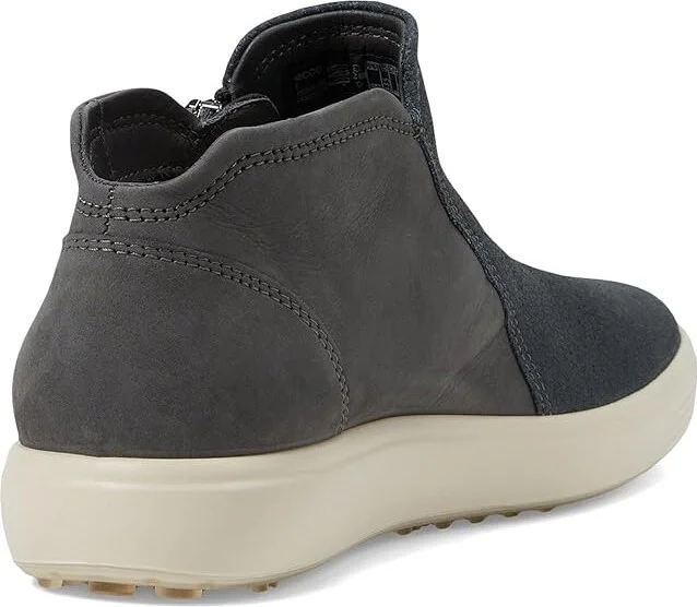 ECCO Soft 7 Low Cut Zip Bootie Women's Shoes Silver Metallic/Magnet Nubuck : EU 36 (US Women's 5-5.5) M, Leather - Image 4