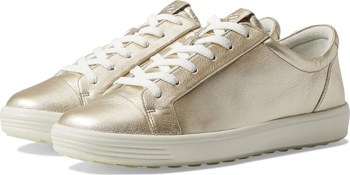ECCO Soft 7 Monochromatic 2.0 Sneaker Women's Shoes Pure White Gold : EU 36 (US Women's 5-5.5) M, Leather