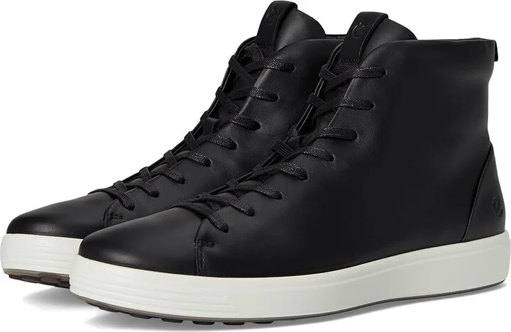 ECCO Soft 7 Premier High-Top Sneakers Men's Shoes Black : EU 42 (US Men's 8-8.5) M, Leather