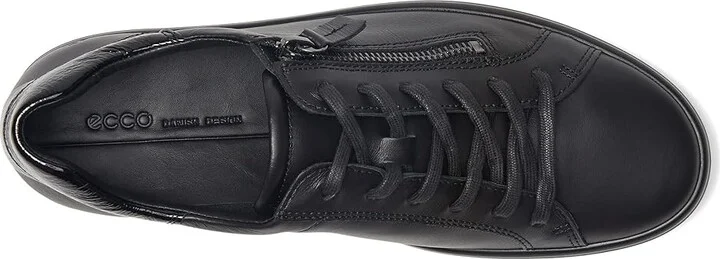 ECCO Soft 7 Side Zip Lace Sneakers Women's Shoes Black : EU 35 (US Women's 4-4.5) M, Leather - Image 2