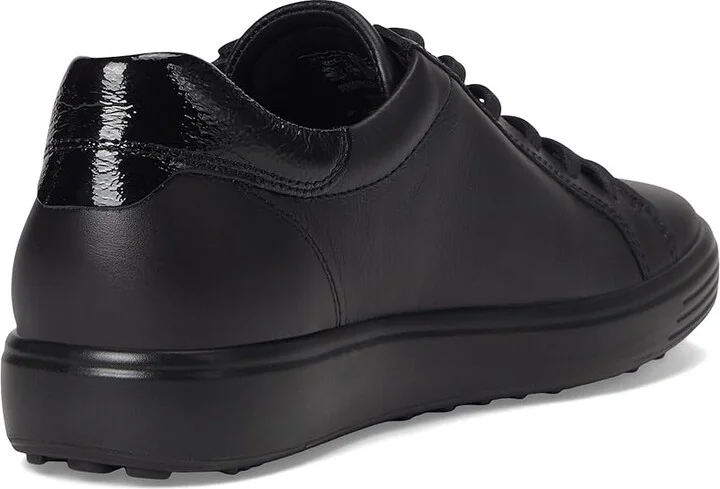 ECCO Soft 7 Side Zip Lace Sneakers Women's Shoes Black : EU 35 (US Women's 4-4.5) M, Leather - Image 4