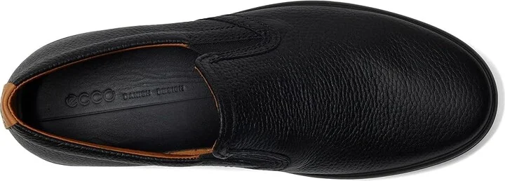 ECCO Soft 7 Slip-On 2.0 Perforated Men's Shoes Black/Lion : EU 39 (US Men's 5-5.5) M, Leather - Image 2