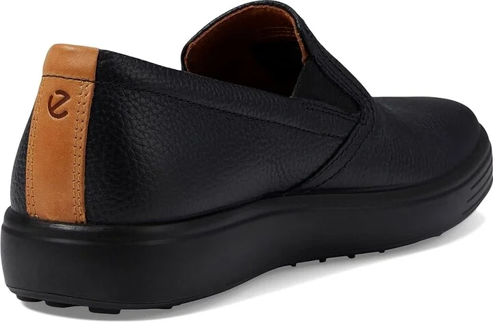 ECCO Soft 7 Slip-On 2.0 Perforated Men's Shoes Black/Lion : EU 39 (US Men's 5-5.5) M, Leather - Image 4