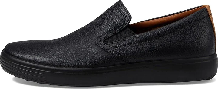 ECCO Soft 7 Slip-On 2.0 Perforated Men's Shoes Black/Lion : EU 39 (US Men's 5-5.5) M, Leather - Image 6