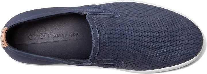 ECCO Soft 7 Slip-On 2.0 Perforated Men's Shoes Marine/Marine/Lion : EU 40 (US Men's 6-6.5) M, Leather - Image 2