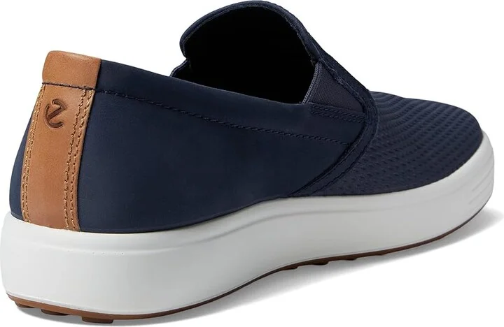 ECCO Soft 7 Slip-On 2.0 Perforated Men's Shoes Marine/Marine/Lion : EU 40 (US Men's 6-6.5) M, Leather - Image 4