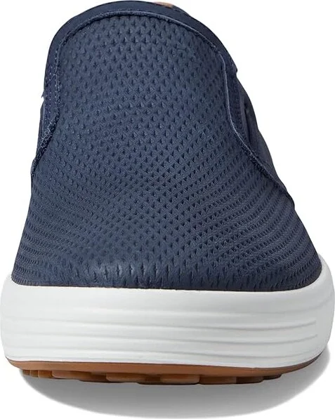 ECCO Soft 7 Slip-On 2.0 Perforated Men's Shoes Marine/Marine/Lion : EU 40 (US Men's 6-6.5) M, Leather - Image 5