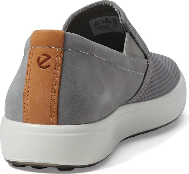 ECCO Soft 7 Slip-On 2.0 Perforated Men's Shoes Wild Dove/Lion : EU 39 (US Men's 5-5.5) M, Leather - Image 4