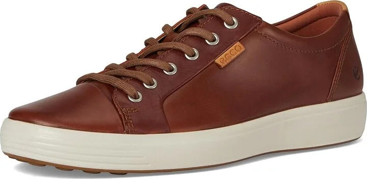 ECCO Soft 7 Sneaker Men's Lace up casual Shoes Cognac 1 : EU 43 (US Men's 9-9.5) M, Leather - Image 5