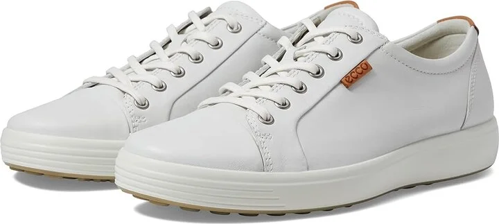 ECCO Soft 7 Sneaker Men's Lace up casual Shoes White/White : EU 44 (US Men's 10-10.5) M, Leather