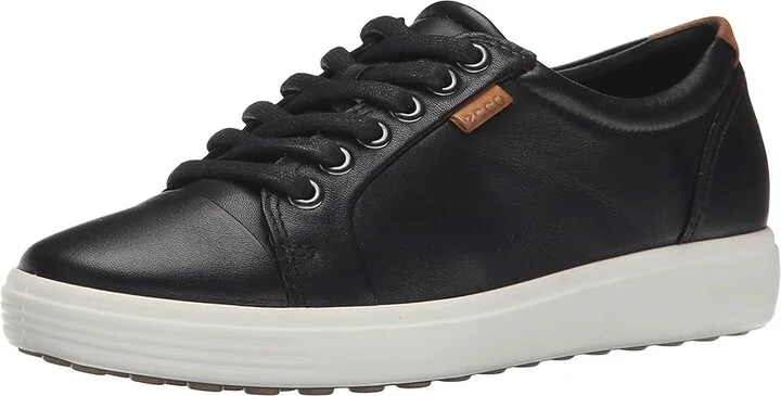 ECCO Soft 7 Sneaker Women's Lace up casual Shoes Black/Black : EU 35 (US Women's 4-4.5) M, Leather - Image 2