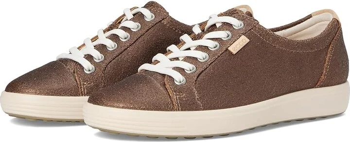 ECCO Soft 7 Sneaker Women's Lace up casual Shoes Bronze Antique : EU 35 (US Women's 4-4.5) M, Leather