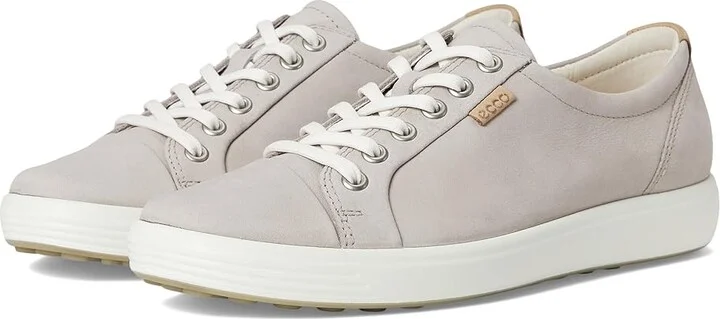 ECCO Soft 7 Sneaker Women's Lace up casual Shoes Grey Rose : EU 36 (US Women's 5-5.5) M, Leather