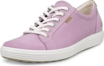 ECCO Soft 7 Sneaker Women's Lace up casual Shoes Lavender Mist : EU 39 (US Women's 8-8.5) M, Leather