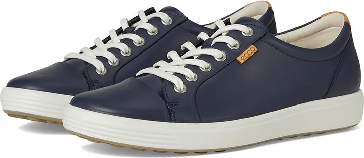 ECCO Soft 7 Sneaker Women's Lace up casual Shoes Marine Leather 2 : EU 40 (US Women's 9-9.5) M