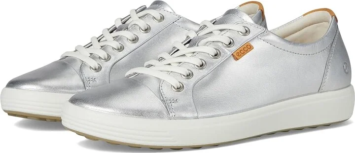 ECCO Soft 7 Sneaker Women's Lace up casual Shoes Metallic Silver : EU 36 (US Women's 5-5.5) M