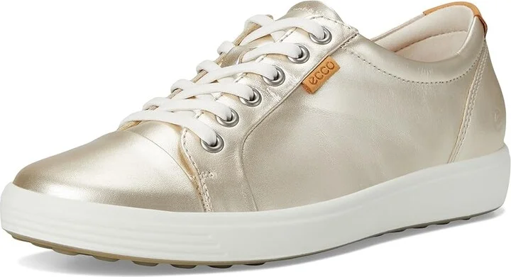 ECCO Soft 7 Sneaker Women's Lace up casual Shoes Pure White Gold : EU 36 (US Women's 5-5.5) M - Image 5