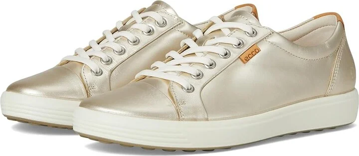ECCO Soft 7 Sneaker Women's Lace up casual Shoes Pure White Gold : EU 36 (US Women's 5-5.5) M