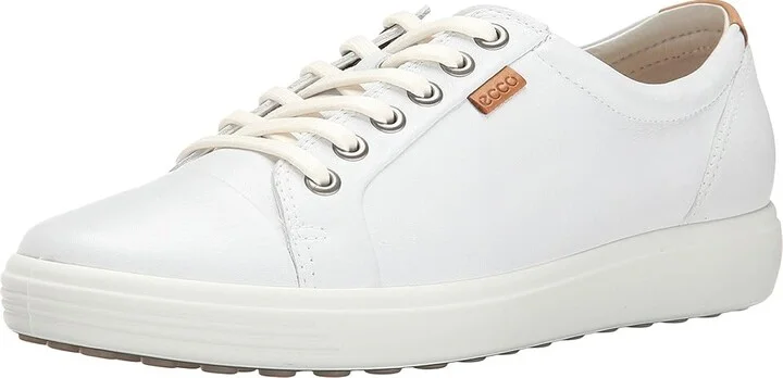 ECCO Soft 7 Sneaker Women's Lace up casual Shoes White/White : EU 36 (US Women's 5-5.5) M, Leather - Image 2