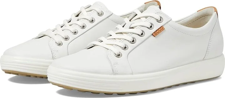 ECCO Soft 7 Sneaker Women's Lace up casual Shoes White/White : EU 36 (US Women's 5-5.5) M, Leather