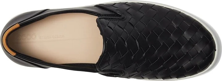 ECCO Soft 7 Woven Slip-On 3.0 Sneaker Women's Shoes Black : EU 38 (US Women's 7-7.5) M, Leather - Image 2