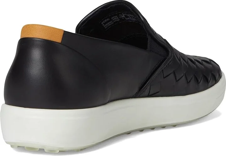 ECCO Soft 7 Woven Slip-On 3.0 Sneaker Women's Shoes Black : EU 38 (US Women's 7-7.5) M, Leather - Image 4