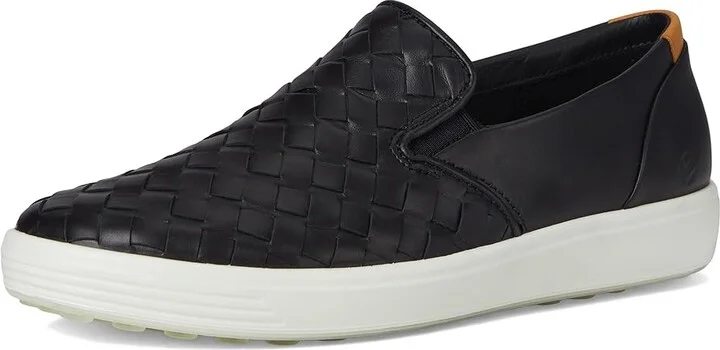 ECCO Soft 7 Woven Slip-On 3.0 Sneaker Women's Shoes Black : EU 38 (US Women's 7-7.5) M, Leather - Image 5