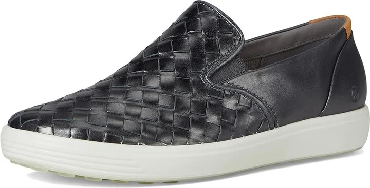 ECCO Soft 7 Woven Slip-On 3.0 Sneaker Women's Shoes Silver Heavy : EU 42 (US Women's 11-11.5) M, Leather - Image 5