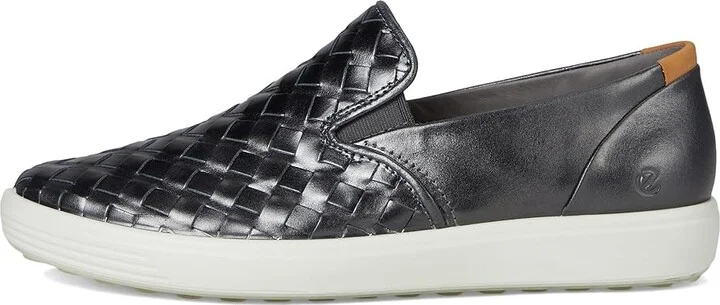ECCO Soft 7 Woven Slip-On 3.0 Sneaker Women's Shoes Silver Heavy : EU 42 (US Women's 11-11.5) M, Leather - Image 6