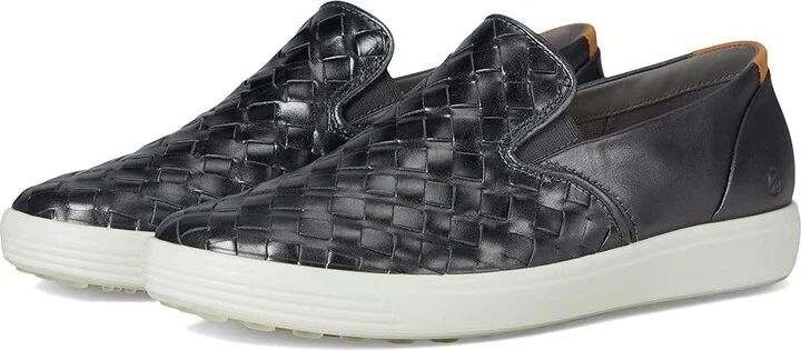 ECCO Soft 7 Woven Slip-On 3.0 Sneaker Women's Shoes Silver Heavy : EU 42 (US Women's 11-11.5) M, Leather