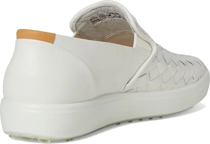 ECCO Soft 7 Woven Slip-On 3.0 Sneaker Women's Shoes White : EU 37 (US Women's 6-6.5) M, Leather - Image 4
