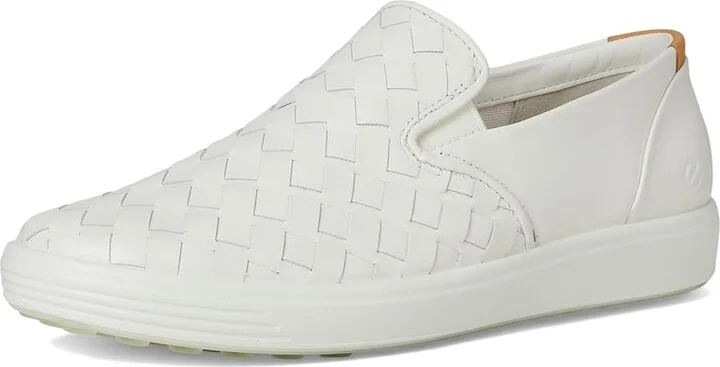 ECCO Soft 7 Woven Slip-On 3.0 Sneaker Women's Shoes White : EU 37 (US Women's 6-6.5) M, Leather - Image 5