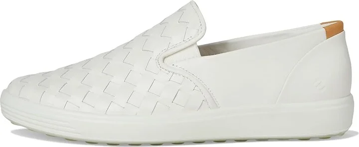 ECCO Soft 7 Woven Slip-On 3.0 Sneaker Women's Shoes White : EU 37 (US Women's 6-6.5) M, Leather - Image 6