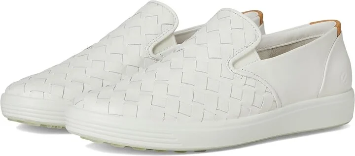 ECCO Soft 7 Woven Slip-On 3.0 Sneaker Women's Shoes White : EU 37 (US Women's 6-6.5) M, Leather