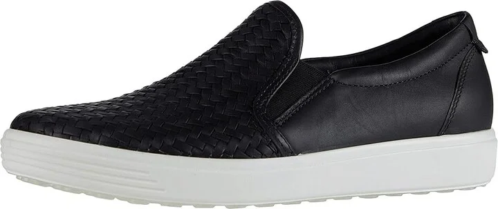 ECCO Soft 7 Woven Slip-On II Women's Shoes Black Cow Leather : EU 35 (US Women's 4-4.5) M - Image 2