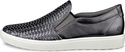 ECCO Soft 7 Woven Slip-On II Women's Shoes Silver Heavy : EU 40 (US Women's 9-9.5) M, Leather - Image 4